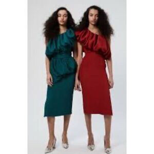 EDELINE LEE One-Shoulder Aurora Dress in Cranberry NWT Size 6